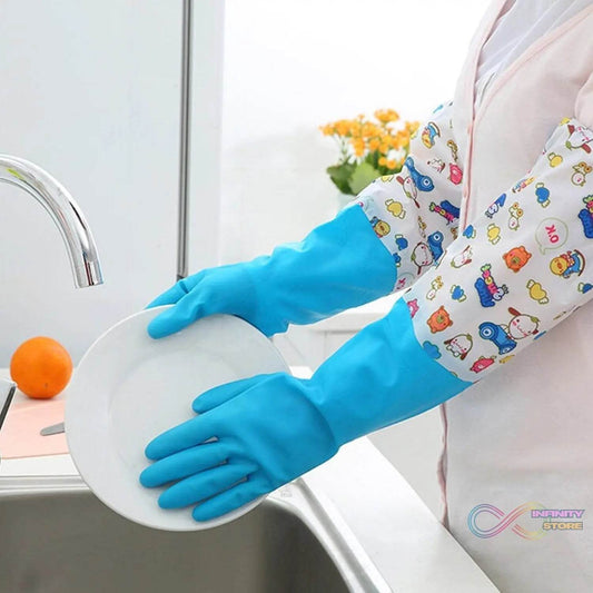 2 Pair Large Blue Gloves For Different Types Of Purposes Like Washing Utensils, Gardening And Cleaning Toilet Etc. - infinityexculsivestore.com