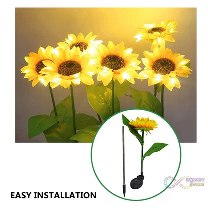 2 Pc Outdoor Solar Sunflower Lights Intelligent Light Control Waterproof Garden Landscape Stake Light - infinityexculsivestore.com