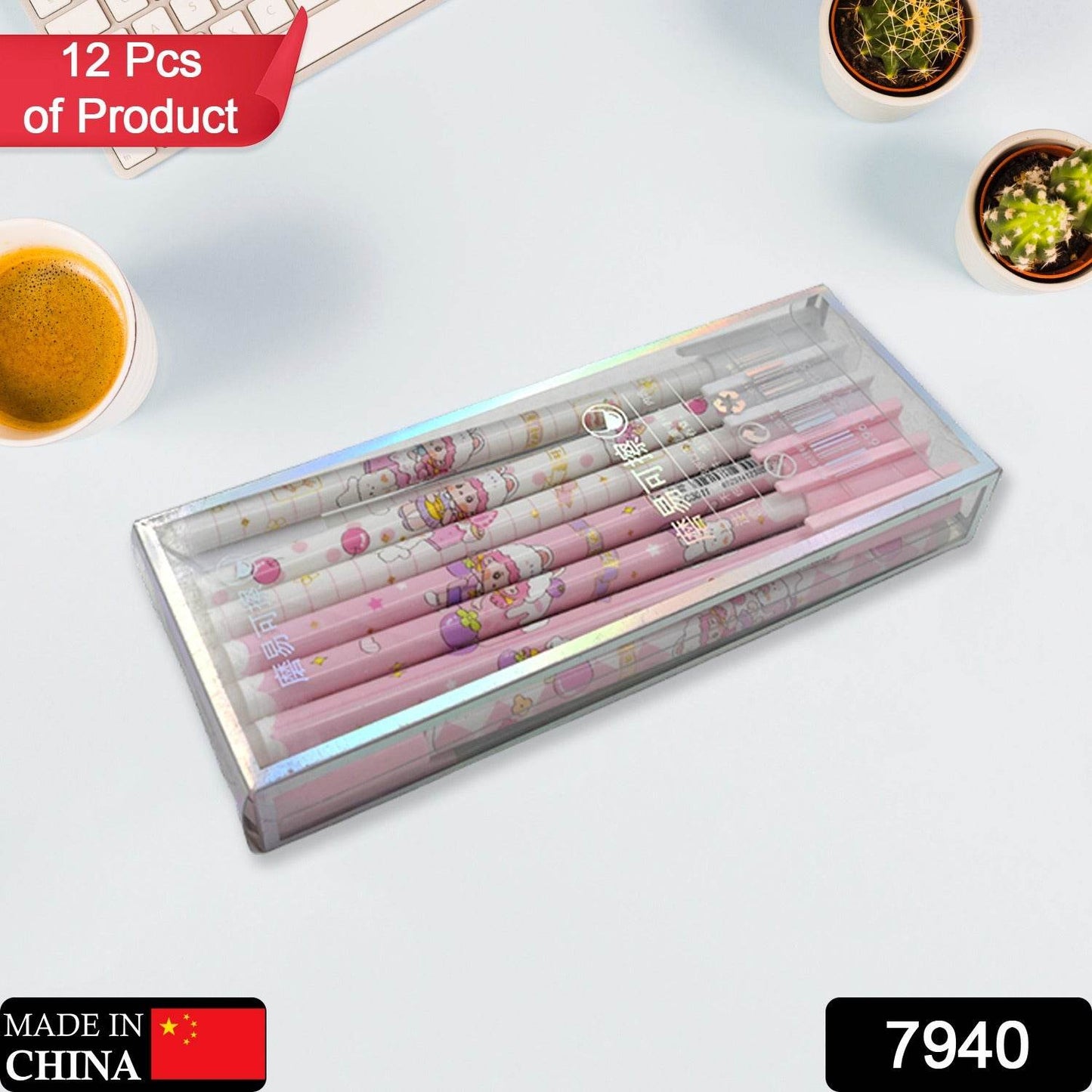 Erasable gel ink pen 12 Pcs/ Fancy Cute Blue Gel Pen with attached Magic Wipe Eraser Gel Pen, Stationery for Office School Writing Examination Supplies Tool, Return Gifts For Kids, Birthday Gifts - infinityexculsivestore.com