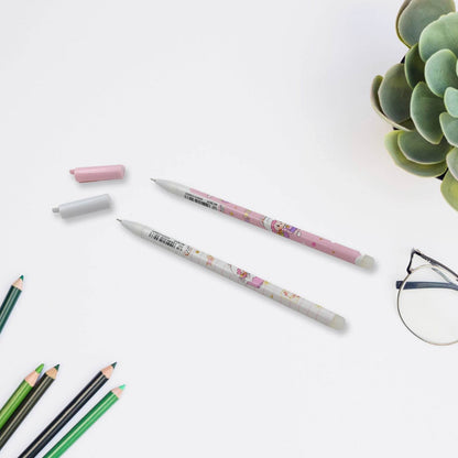 Erasable gel ink pen 12 Pcs/ Fancy Cute Blue Gel Pen with attached Magic Wipe Eraser Gel Pen, Stationery for Office School Writing Examination Supplies Tool, Return Gifts For Kids, Birthday Gifts - infinityexculsivestore.com