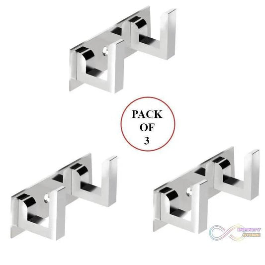 2 Pin Cloth Hanger Bathroom Wall Door Hooks For Hanging keys,Clothes Holder Hook Rail (Pack of 3) - infinityexculsivestore.com