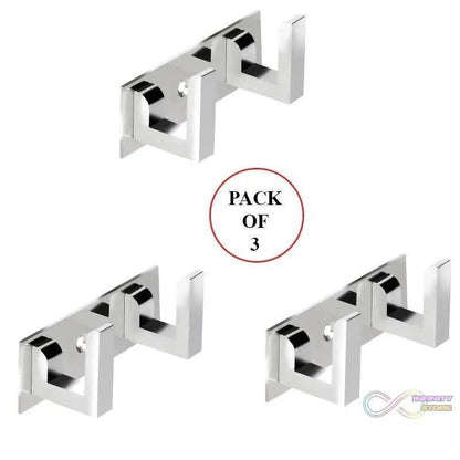 2 Pin Cloth Hanger Bathroom Wall Door Hooks For Hanging keys,Clothes Holder Hook Rail (Pack of 3) - infinityexculsivestore.com