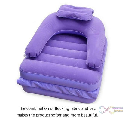 2 in 1 Air Mattress & Lounger, Portable Inflatable Mattress Air Sofa With Air Hand Pump (175×75 cm) - infinityexculsivestore.com