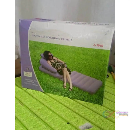2 in 1 Air Mattress & Lounger, Portable Inflatable Mattress Air Sofa With Air Hand Pump (175×75 cm) - infinityexculsivestore.com