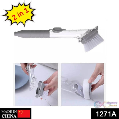 2-in-1 Dishwashing Brush, Long Handle Wash Pot Brush Washing Dish - infinityexculsivestore.com