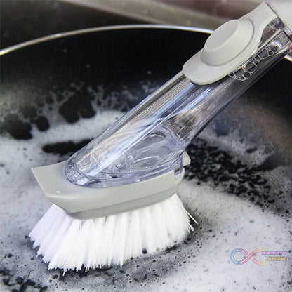 2-in-1 Dishwashing Brush, Long Handle Wash Pot Brush Washing Dish - infinityexculsivestore.com
