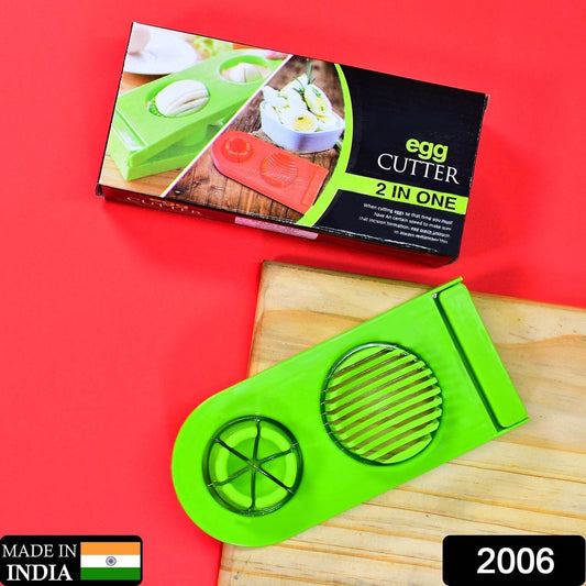 2 in 1 Double Cut Boiled Egg cutter with stainless steel wire for easy slicing of boiled eggs. - infinityexculsivestore.com