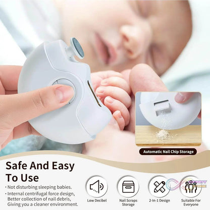 2 - in - 1 Electric Nail Clippers Nail File with Light (1 Pc) - infinityexculsivestore.com