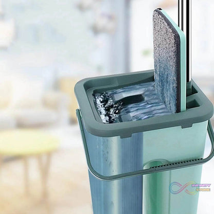 2 - in - 1 Flat mop and Bucket Set - infinityexculsivestore.com