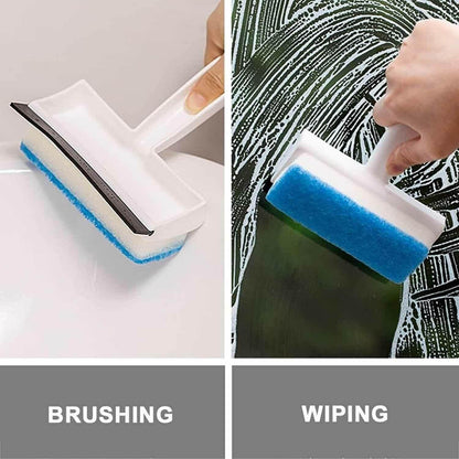 2-in-1 Glass Wiper & Cleaning Brush | Double-Sided Mirror, Tile, and Grout Cleaner for Bathroom & Windows - infinityexculsivestore.com