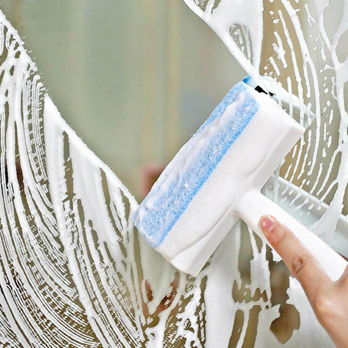 2-in-1 Glass Wiper & Cleaning Brush | Double-Sided Mirror, Tile, and Grout Cleaner for Bathroom & Windows - infinityexculsivestore.com