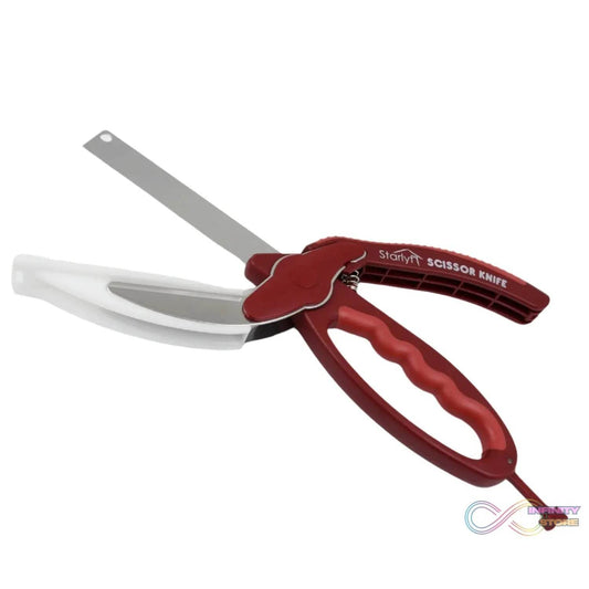 2 in 1 Kitchen Knife Scissor with Spring Locking Hinge and Chopping Board (1 Pc / With Card Packing) - infinityexculsivestore.com