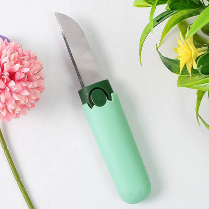 2 in 1 Knife, Multifunctional peeler Two in one fruit knife, fruit and vegetable cutting knife+sawtooth peeler, apple, carrot, potato, fruit slice antiskid - infinityexculsivestore.com