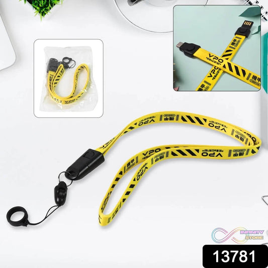 2 in 1 Lanyard Strap USB Charging Cable (1 Pc) - infinityexculsivestore.com