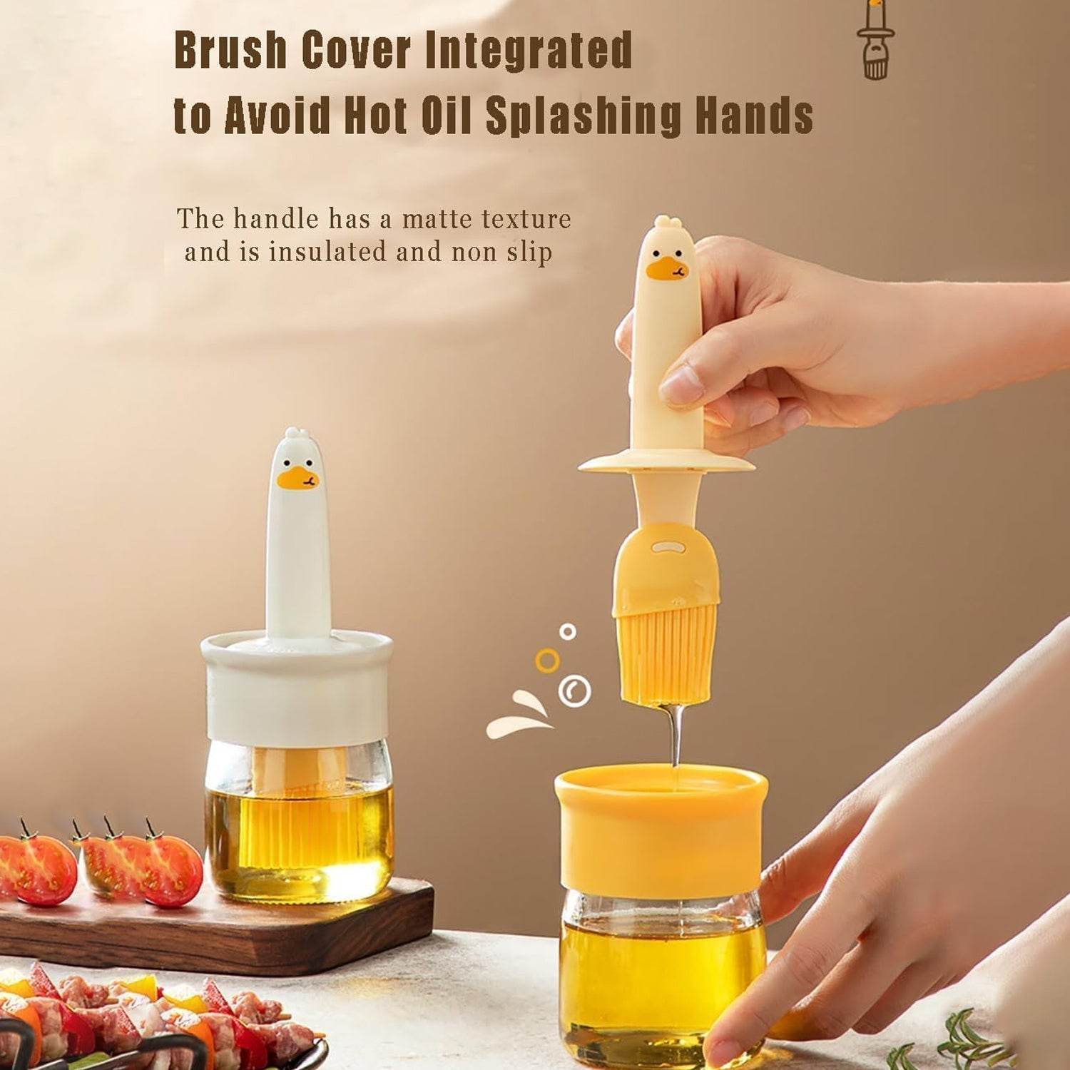 2 in 1 Oil Dispenser Bottle with Silicone Basting Brush (1 Set) - infinityexculsivestore.com