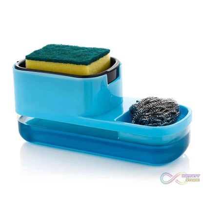 2 in 1 Plastic Dish Soap Liquid Dispenser Sponge Holder (1 Set) - infinityexculsivestore.com