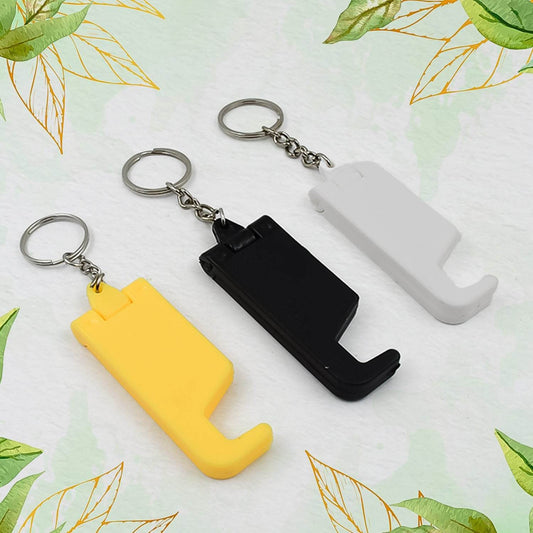2 in 1 Plastic Keychain with Mobile Stand / Phone Holder (100 Pcs Set / Multicolor) - infinityexculsivestore.com