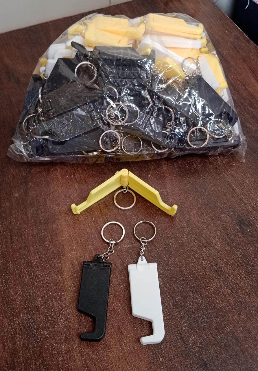 2 in 1 Plastic Keychain with Mobile Stand / Phone Holder (100 Pcs Set / Multicolor) - infinityexculsivestore.com