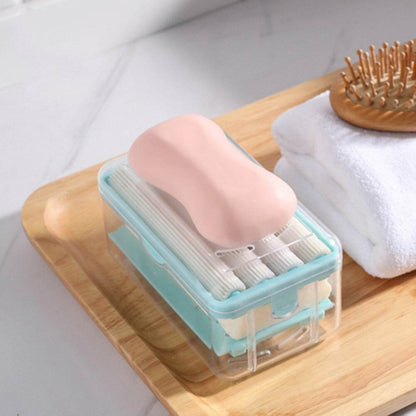 2 - in - 1 Portable Soap Dish & Soap Dispenser with Roller and Drain Holes, Multifunctional Soap Holder Foaming Soap Bar Box for Home, Kitchen, Bathroom - infinityexculsivestore.com