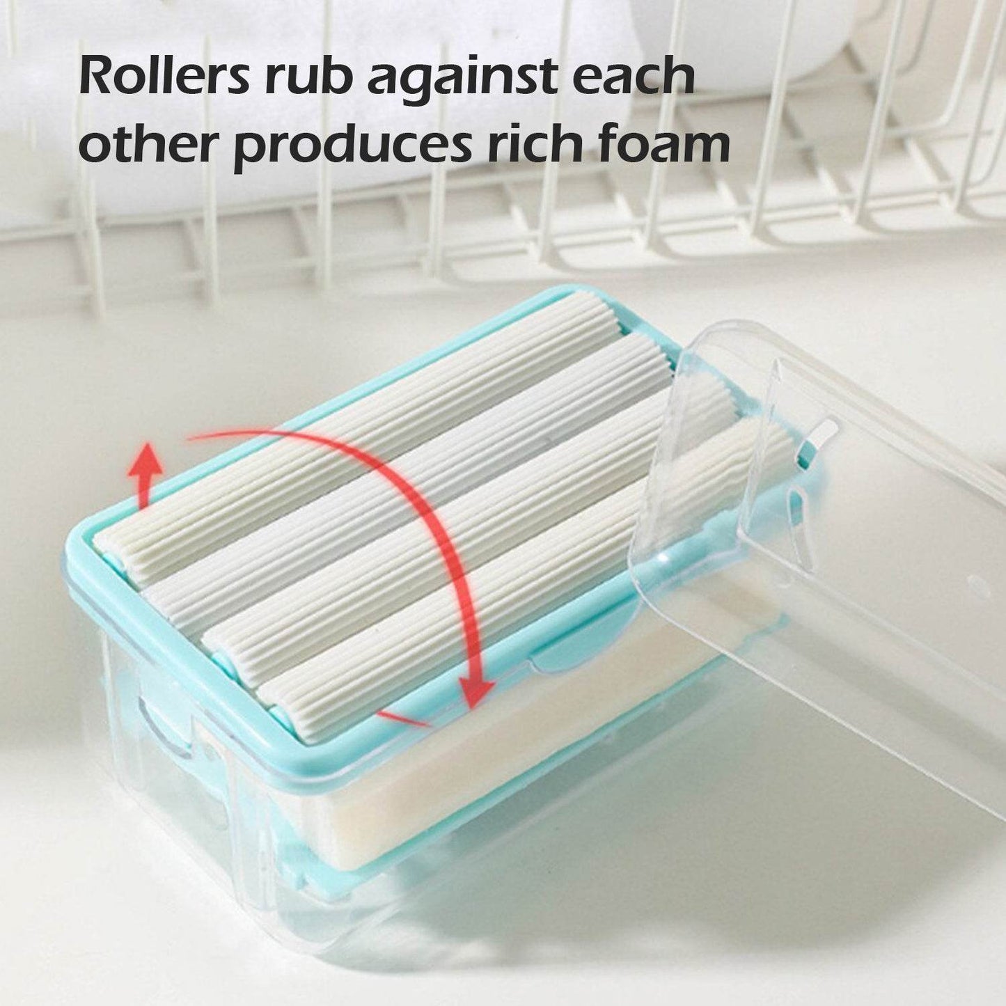 2 - in - 1 Portable Soap Dish & Soap Dispenser with Roller and Drain Holes, Multifunctional Soap Holder Foaming Soap Bar Box for Home, Kitchen, Bathroom - infinityexculsivestore.com