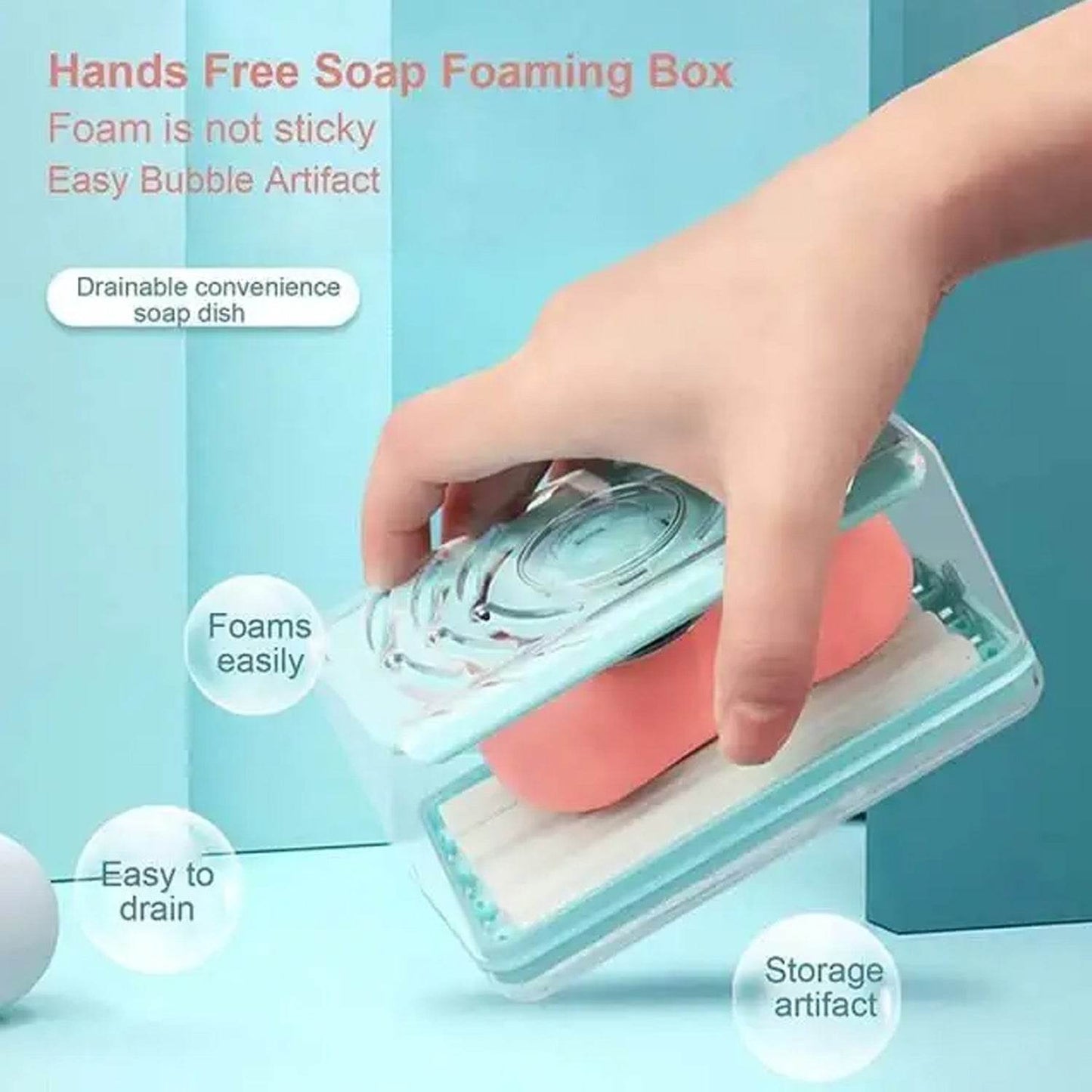 2 - in - 1 Portable Soap Dish & Soap Dispenser with Roller and Drain Holes, Multifunctional Soap Holder Foaming Soap Bar Box for Home, Kitchen, Bathroom - infinityexculsivestore.com
