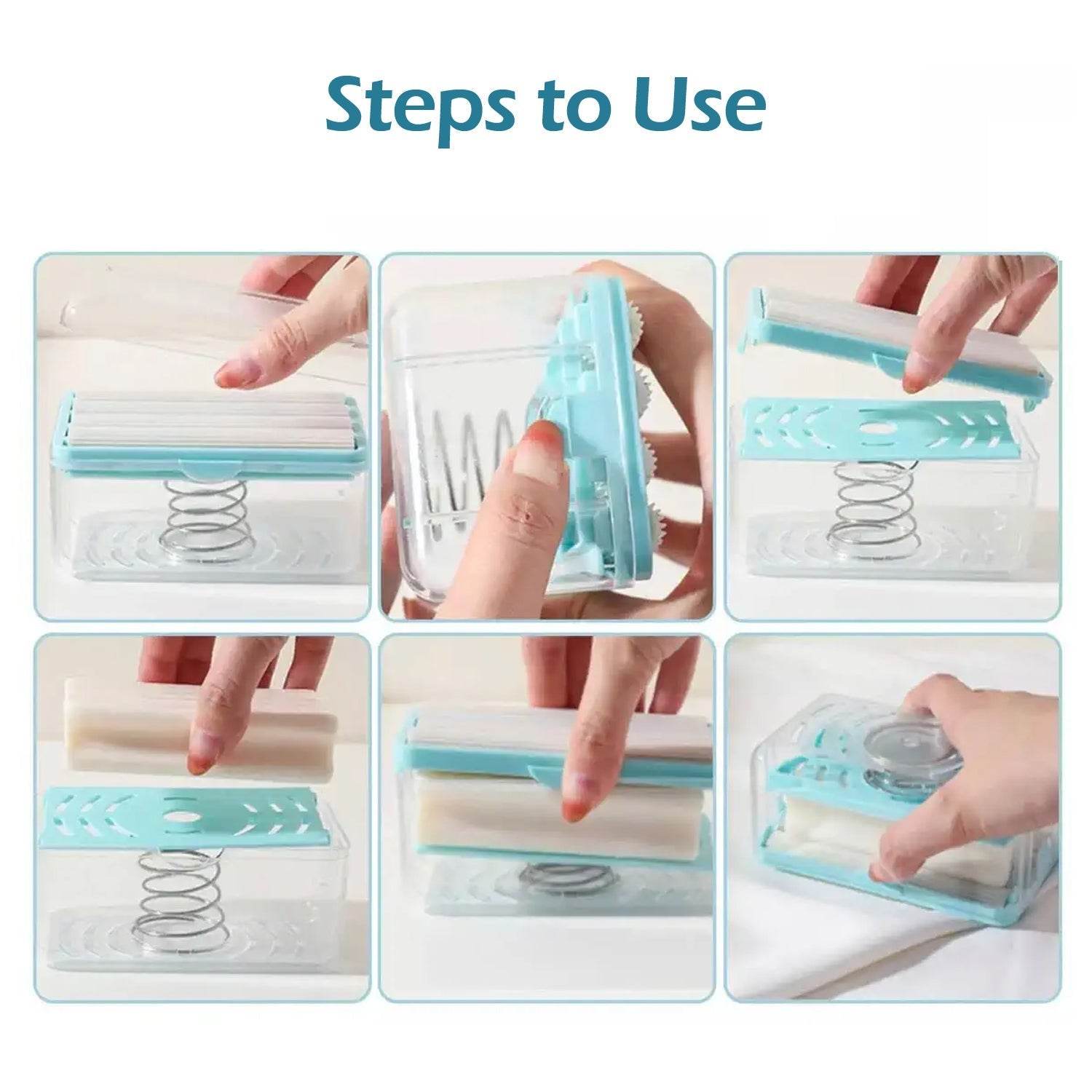 2 - in - 1 Portable Soap Dish & Soap Dispenser with Roller and Drain Holes, Multifunctional Soap Holder Foaming Soap Bar Box for Home, Kitchen, Bathroom - infinityexculsivestore.com