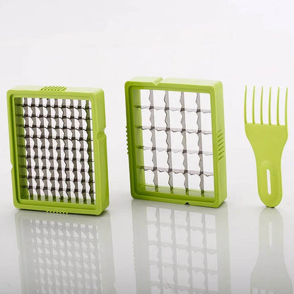 2 in 1 Potato Chipser / Slicer French Fries Maker Finger Chips | Plastic | Two Blades Finger Chips Cutter for Kitchen Accessory Vegetable Fruit Slicer (1 Pc)  - infinityexculsivestore.com