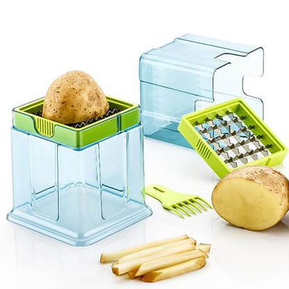 2 in 1 Potato Chipser / Slicer French Fries Maker Finger Chips | Plastic | Two Blades Finger Chips Cutter for Kitchen Accessory Vegetable Fruit Slicer (1 Pc)  - infinityexculsivestore.com