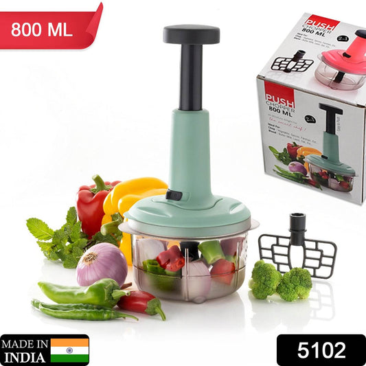 2 - in - 1 Push Chopper 800ml with Stainless Steel Blade for Quick Food Prep - infinityexculsivestore.com