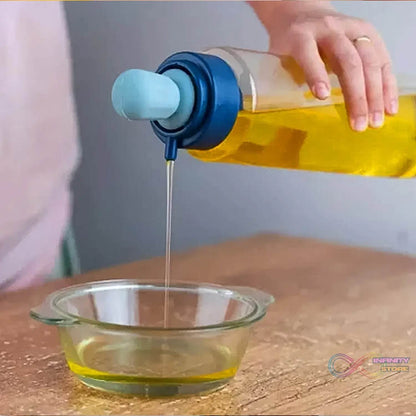 2 in 1 Transparent oilar dispenser with Silicone Oil Dropper Nozzle (1 Pc / With Brush / 1 Ltr.) - infinityexculsivestore.com