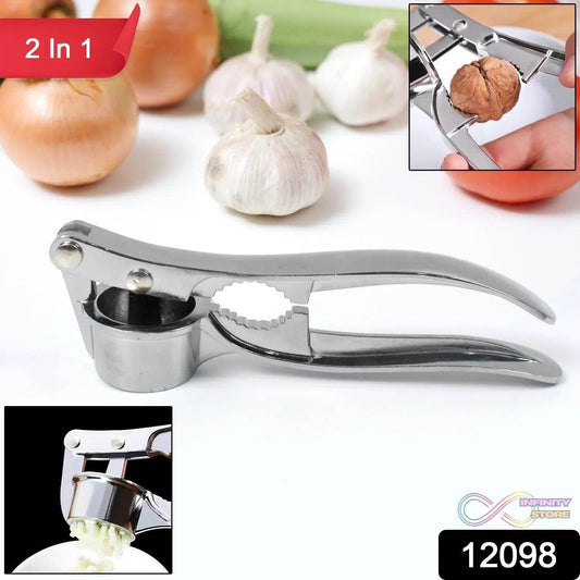 2 in1 Garlic Masher Premium Garlic Press & Walnut Cracker Opener (1 Pc) - infinityexculsivestore.com