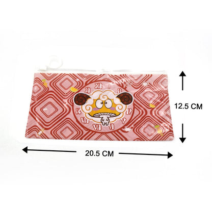 20 Pc Red Printed Pouch For Carrying Stationary Stuffs And All By The Students. - infinityexculsivestore.com