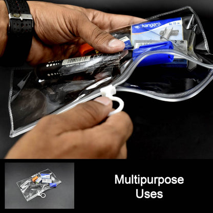 20 Pc Transparent Pouch For Carrying Stationary Stuffs And All By The Students. - infinityexculsivestore.com