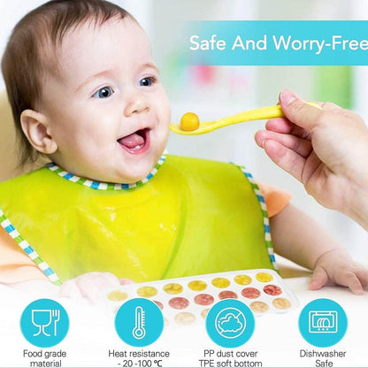 21 Cavity Pop Up Ice Cube Trays - Easy Release, Flexible Silicone Bottom - Stackable, BPA Free, Food Grade - for Convenient Freezer Ice Making (2 Pc Set) - infinityexculsivestore.com