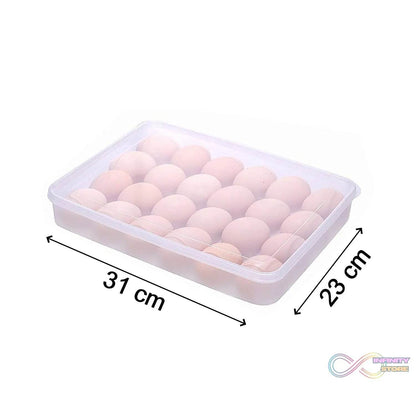 24 Grids Plastic Egg Box Container Holder Tray for Fridge with Lid for 2 Dozen Egg Tray - infinityexculsivestore.com