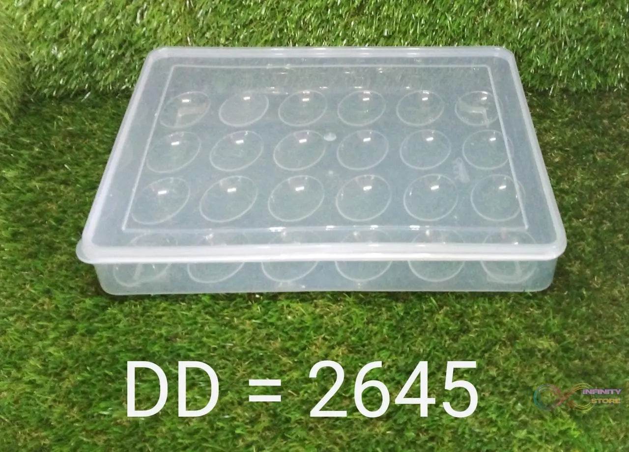 24 Grids Plastic Egg Box Container Holder Tray for Fridge with Lid for 2 Dozen Egg Tray - infinityexculsivestore.com
