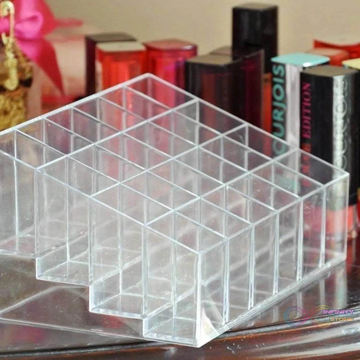24 Hole Stand Trapezoid Holder Makeup Brushes Set Lipstick Holder Case Tools (1 Pc) - infinityexculsivestore.com