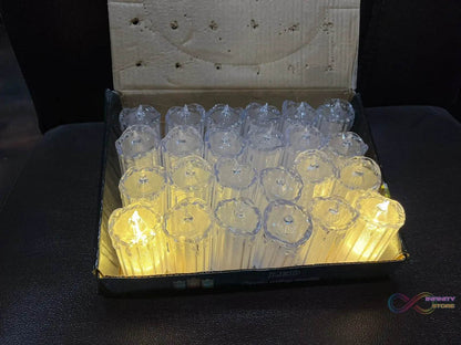 24 Pc Flameless and Smokeless Decorative Melting Candles LED Tea Light Candle Flickering Electronic Candle - infinityexculsivestore.com