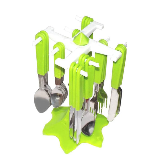 24 Piece Stainless Steel Premium Cutlery Set With Stand - infinityexculsivestore.com