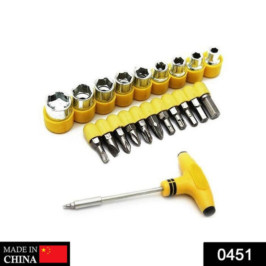 24 pcs T shape screwdriver set Batch Head Ratchet Pawl Socket Spanner hand tools - infinityexculsivestore.com