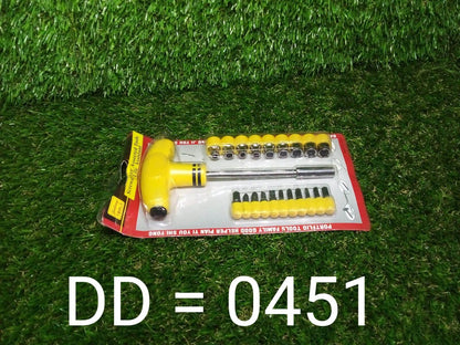 24 pcs T shape screwdriver set Batch Head Ratchet Pawl Socket Spanner hand tools - infinityexculsivestore.com