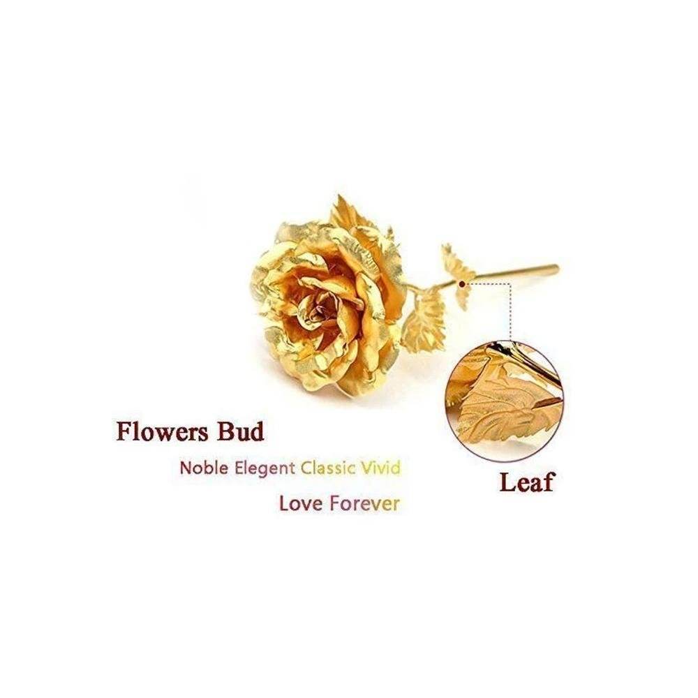 24K Artificial Golden Rose / Gold Red Rose with Gift Box (10 inches) - infinityexculsivestore.com
