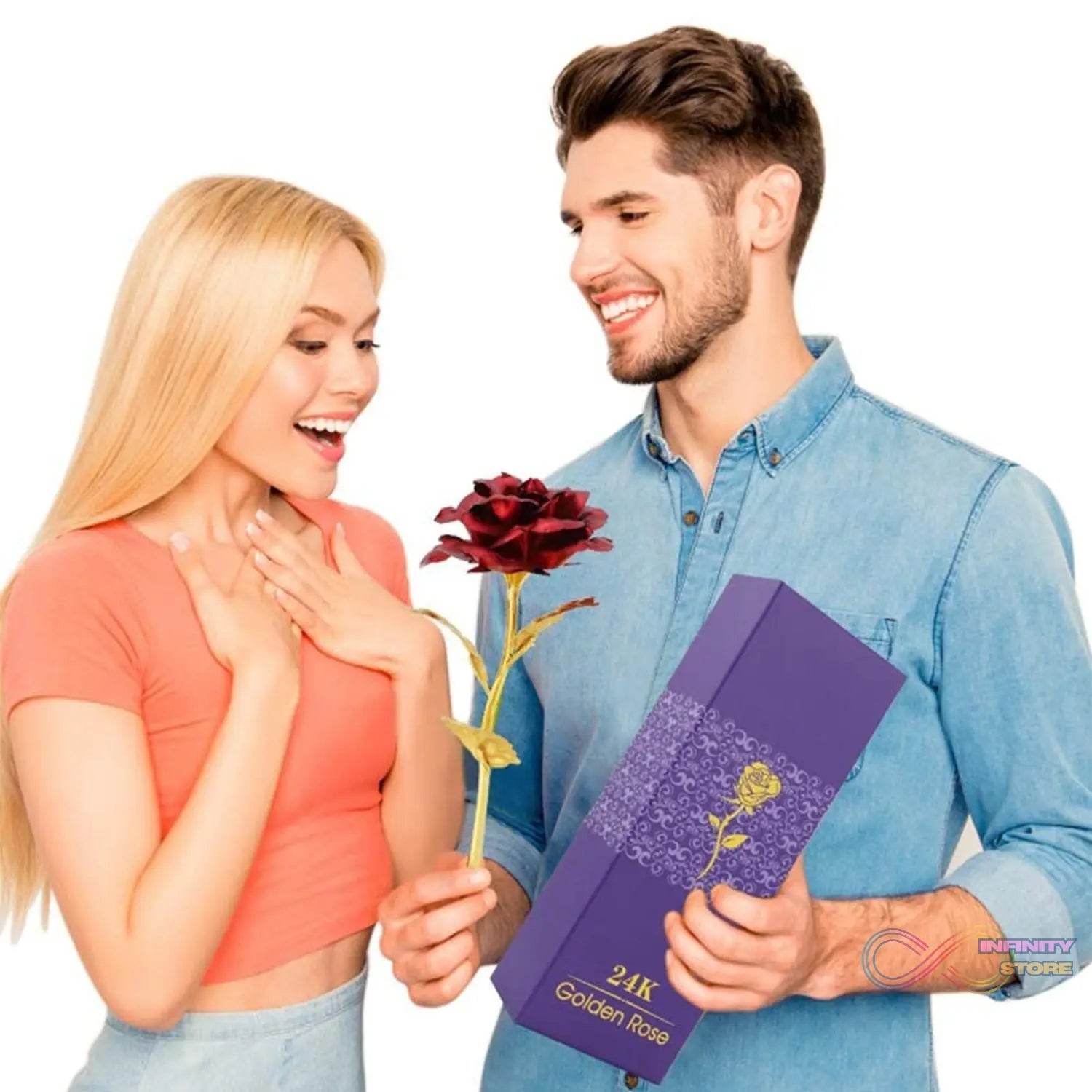 24k Gold Rose,hicoosee Gold Foil Plated Rose with LOVE Stand and Gift Box for Anniversary, Birthday, Wedding , Christmas ,Thanks giving - infinityexculsivestore.com