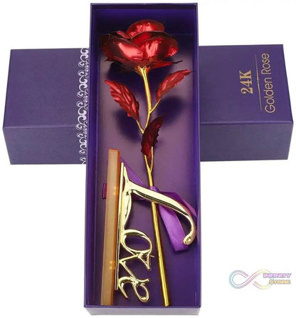 24k Gold Rose,hicoosee Gold Foil Plated Rose with LOVE Stand and Gift Box for Anniversary, Birthday, Wedding , Christmas ,Thanks giving - infinityexculsivestore.com