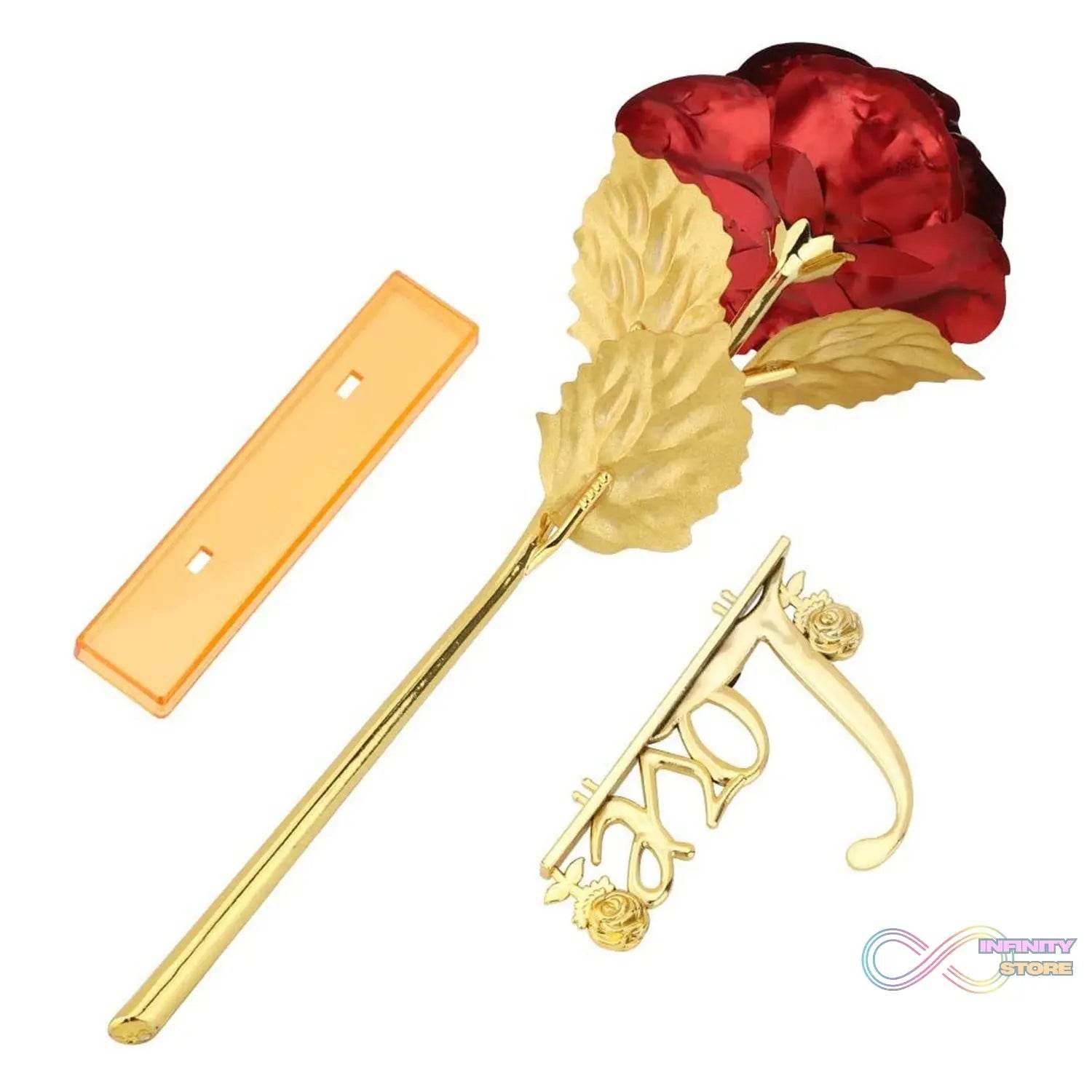 24k Gold Rose,hicoosee Gold Foil Plated Rose with LOVE Stand and Gift Box for Anniversary, Birthday, Wedding , Christmas ,Thanks giving - infinityexculsivestore.com