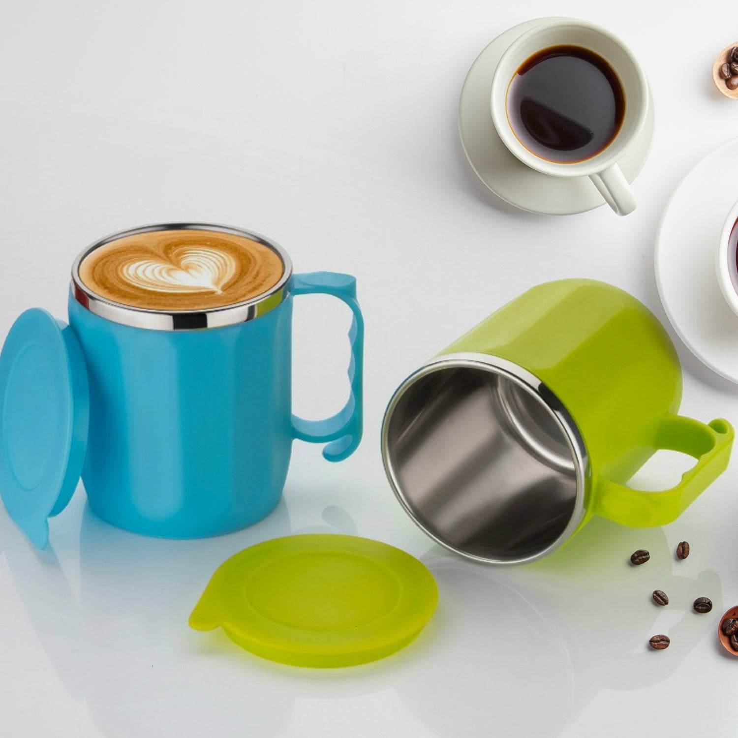 250ML Stainless Steel Mug: Insulated, Leakproof Lid, Hot/Cold Drinks (Mix Color) - infinityexculsivestore.com