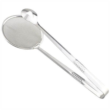 2In1 Stainless Steel Filter Spoon with Clip Food Kitchen Oil-Frying Multi-Functional - infinityexculsivestore.com