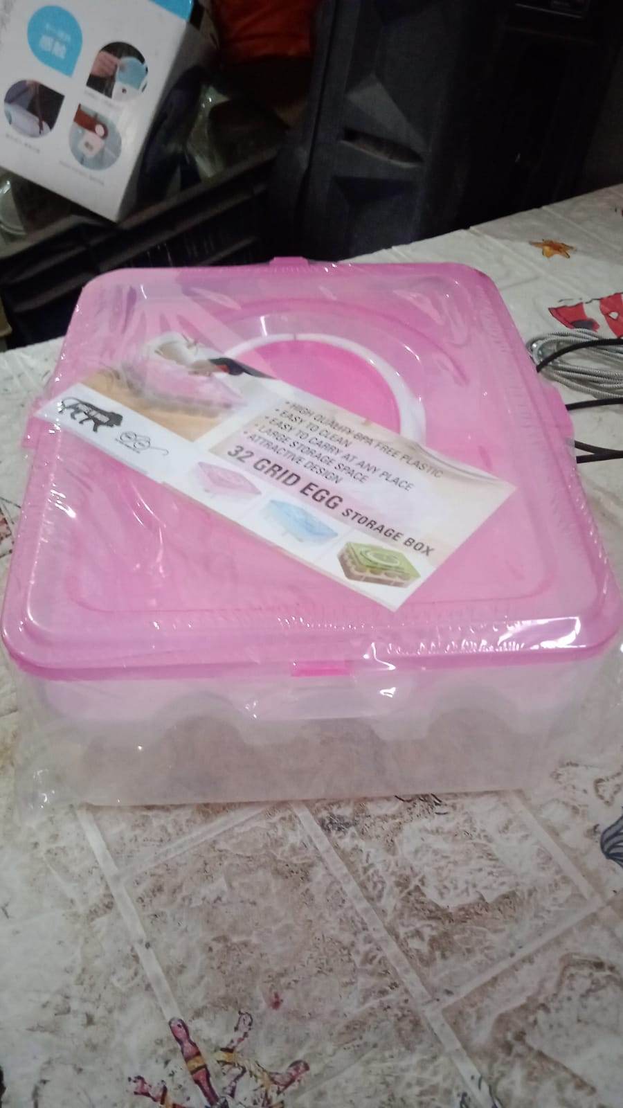 2Layer, 32 Grid Egg Tray with Lid Egg Carrier Holder for Refrigerator, Camping Food Storage Container with Handle (1 Pc ) - infinityexculsivestore.com