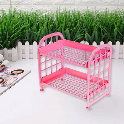 2Layer Foldable Plastic Small Storage Shelf / Rack (1 Pc / Mix Color) - infinityexculsivestore.com