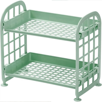 2Layer Foldable Plastic Small Storage Shelf / Rack (1 Pc / Mix Color) - infinityexculsivestore.com